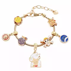 Uma peça nika pingente pulseiras anime figura portgas · d · ace d. Luffy pirata contas correntes diy encantos pulseira para fãs presentes