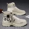 Botas masculinas 2024 novo outono dedo do pé redondo alta bunda plataforma de fundo grosso botas na moda grande 46 rendas até aumento de altura botas ao ar livre