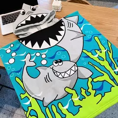 Baby Cartoon Printing Bathrobe, Unicorn Beach Towel, Boy, Shark, Dinosaur, Kids Hooded Cape, Children Bath Item, Girls - loja online