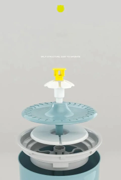 Distribuidor de água potável para animais de estimação, 2,4l, filtros de carvão ativado, led, recipiente alimentador automático, interface usb