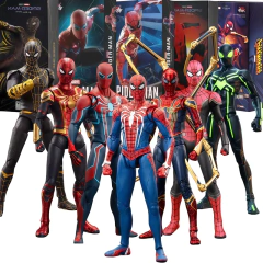Imagem do Original zd ps4 homem aranha anime peter parker ouro preto figura de ação estátua modelo desktop ornamento garagem kit presentes aniversário