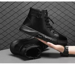 Bota masculina clássica de motocicleta, sapato casual, deslizamento alto, ventilação de escritório, versátil - comprar online