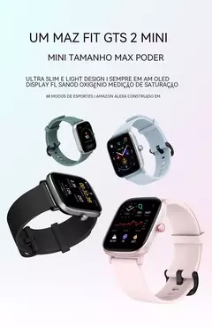Amazfit-GTS 2 Mini Smartwatch para homens e mulheres, relógio esportivo à prova d'água, monitor de sono, display 68 + modos esportivos, presente - loja online