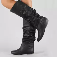 Botas de vaqueiro ocidental feminino de meia-panturrilha, sapato baixo, calçado alto, longo, tamanho grande 35-43, primavera, outono, 2023 na internet