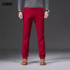 KUBRO-Calças de tecido fosco elástico para homens, calças formais, terno social, traje casual, primavera, outono, 2023 na internet
