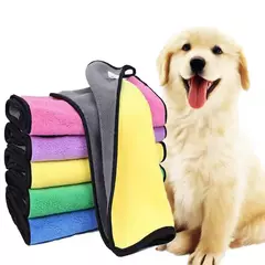 Toalha de banho macia de lã coral para animais de estimação, toalha de banho absorvente de secagem rápida, toalha de limpeza dupla face espessada, suprimentos para animais de estimação