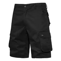 Calções de algodão de bolso múltiplo masculino, macacão de cor sólida de alta qualidade, casual ao ar livre, calças curtas esportivas, novo verão - Wolf Magazine