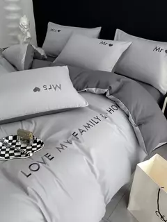 Imagem do Conjunto de cama de algodão egípcio com lençol, capa de edredão, fronhas, roupa de cama, rei, rainha, duplo, duplo, luxo nórdico