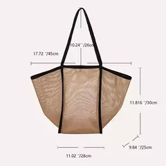 Bolsa de malha de grande capacidade feminina, pacote viagem praia, bolsa de ombro única, bolsa feminina, design Hollow Out, moda - loja online