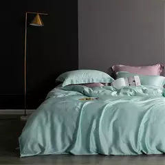 Imagem do Lanlika-Luxo Natureza Branco Conjunto De Cama, Capa De Edredão, Lençol Plano, Roupa De Cama, Fronha Para Dormir, Duplo, Rainha, Rei, 100% Seda, Presente