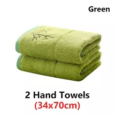 Conjunto de toalhas de fibra de bambu bordadas para adultos, alta qualidade, cor sólida, super absorvente, toalhas de banho para casa e toalhas de mão - Wolf Magazine