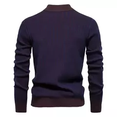 AIOPESON-pulôver de algodão com decote simulado masculino, suéter descascado quente masculino, novo design, outono e inverno