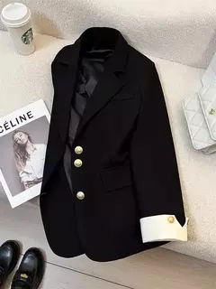 Moda feminina blazer de cor sólida, primavera novo temperamento casual celebridade terno popular - Wolf Magazine