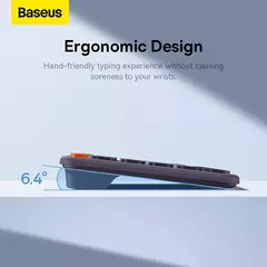 Baseus-teclado bluetooth k01a, sem fio, para macbook, ipad, pc, tablet, laptop, mini, fino, sistema duplo, 2.4g, silencioso