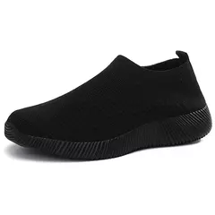 Sapatos rasos elásticos respiráveis para mulheres, tênis leves, calçados esportivos, primavera e verão