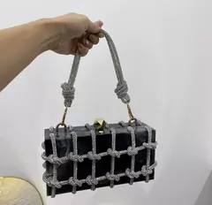 Imagem do Bolsa acrílica axila quadrada para mulheres, bolsa de noite, embreagem de diamantes, bolsa de casamento, alta qualidade, design luxuoso, novo, 2022