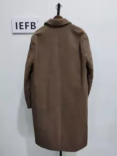 Iefb masculino outono inverno meados de comprimento casaco de lã nova maré coreana preto engrossado casaco de manga comprida duplo breasted jaquetas na internet
