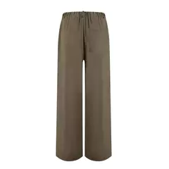 Calça larga de linho de algodão feminina, comprimento total, casual, monocromática, solta, cintura alta, reto, botão, verão na internet