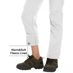 Imagem do MAGCOMSEN-Calça de lã feminina com bolsos de zíper, calça reta impermeável, carapaça macia, esqui quente com neve, outono e inverno
