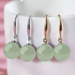 Brincos de jade verde palácio vintage para mulheres, pérola branca, ouro 18k, prata esterlina 925, presente de joias finas - loja online