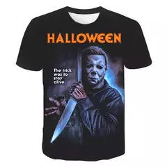 Homens e mulheres Michael Myers 3D Print Horror Movie T-shirts, camiseta de streetwear extragrande, Harajuku Tees, tops infantis, roupas de Halloween - Wolf Magazine