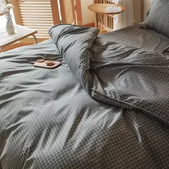 Preto branco pequenos verifica impresso conjunto de cama floral capa edredão fronha conjunto cama folha colcha único rainha rei tamanho - comprar online