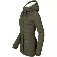 Casacos com capuz com zíper para mulheres, parkas soltas com bolsos, manga cheia, grossos e quentes, jaquetas monocromáticas, casuais e soltas, outono e inverno, 2023 - comprar online