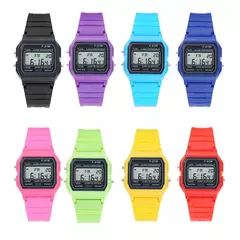 Novo esportes multifuncional crianças relógio feminino pulseira de borracha estilo F-91W relógio digital com alarme led backlight presente do estudante