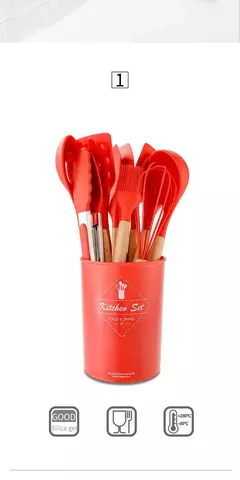 Produto comestível antiaderente silicone utensílios de cozinha turner espátula colher de madeira lidar com prático ferramenta de cozinha utensílios de cozinha - loja online