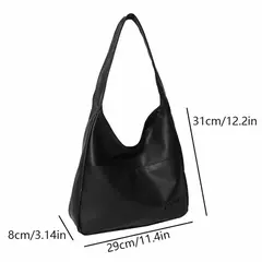 Bolsa de ombro retro elegante e minimalista, bolsa casual, tendência, grande capacidade tote