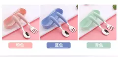 Talheres portáteis de aço inoxidável para crianças, Spoon Forks Box Utensílios de alimentação do bebê Conjunto de talheres para bebês, 3pcs