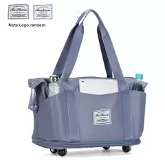 Mala de viagem dobrável para mulheres, separação seca e úmida, bolsa de bagagem leve, bolsa de ombro manual, bolsa de ioga e fitness com rodas - loja online
