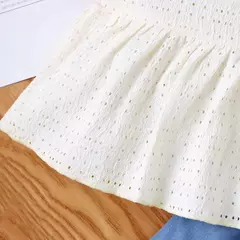 Baby Girls' Sleeveless Suspender Top e Shorts Set, roupas diárias, roupas macias, roupas de verão, crianças, 0-3 anos, 2 peças - loja online