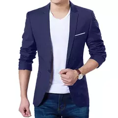 Casaco de terno formal masculino, um botão, preto, azul, vermelho, slim fit, blazer de moda, jaqueta casual, roupas masculinas