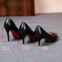 Bombas de couro macio para mulheres, salto alto fino, estilete feminino, preto, tamanho grande, moda sexy, novo, primavera, 2022 na internet