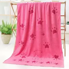 Toalha de banho de fibra superfina, macia, desenho animado, cachorro, gato, secagem rápida, absorvente de cabelo, suprimentos super grandes, multifuncional - loja online