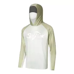 Pesca com capuz com máscara masculina, moletom manga comprida, proteção UV, umidade wicking, roupas de pesca - comprar online