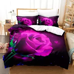 Rosas vermelhas conjunto capa de edredão rainha tamanho rei completa 3d conjuntos cama flor fronha colcha roupa única cama dupla 220x240 200x200 na internet