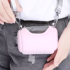 Gaiola para animais de estimação, acessórios de corpo cruzado, design de cilindro, macio, prático, casa, viagem, portátil, esquilo, malha visível, bolsa de transporte de hamster