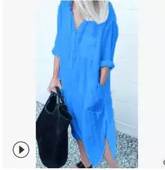 Vestido longo de linho de algodão feminino, branco, oversize, casual, simples, cor pura, divisão, praia, verão, elegante, S-4X