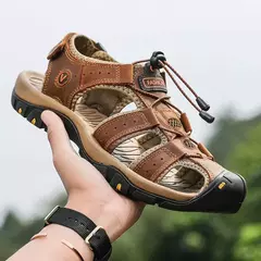 2024 sapatos masculinos de couro verão novo tamanho grande sandálias masculinas sandálias de moda chinelos tamanho grande 38-47 ? - loja online