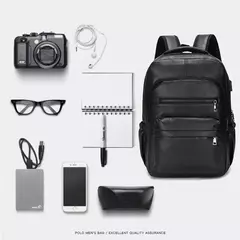 Mochila de carregamento USB de couro PU para homens, mochilas grandes para laptop, mochila masculina para adolescentes, meninos, alta qualidade na internet