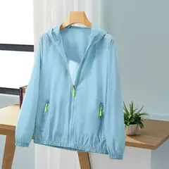 Imagem do Mulheres Jaqueta Impermeável Jaquetas Blusão Feminino Com Capuz Verão Sunproof Windproof Casacos Mulheres Caminhadas Ao Ar Livre Fino Casaco A231