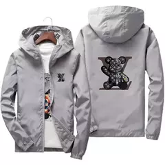 Jaqueta esportiva com capuz de montanhismo masculina, jaqueta estampada casual elegante, marca de luxo, top de alta qualidade, nova, 2024 - loja online
