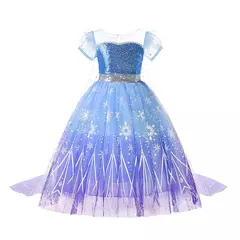 Elsa menina vestidos princesa traje crianças lantejoulas fantasia crianças cosplay rainha roupas halloween carnaval vestidos de festa - Wolf Magazine