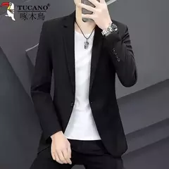 Imagem do Terno estilo ocidental masculino, versão coreana, vestido formal de casamento, terno emagrecedor, jaqueta casual, smoking elegante do noivo