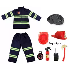 Crianças bombeiro cosplay traje meninos meninas halloween carnaval festa sam bombeiro uniforme workwear presente de natal - loja online