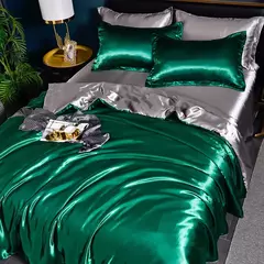 Conjunto de cama sedoso puro cetim, edredão de luxo, lençóis e fronha, cama queen e king size, cama de solteiro e casal - loja online