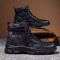 Botas masculinas casuais ao ar livre botas de deserto outono moda camuflagem rendas sapatos de plataforma homem botas masculinas zapatos hombre - loja online