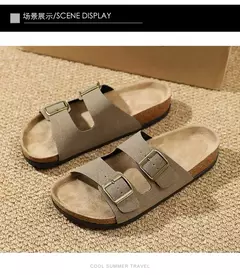 Sandálias masculinas de couro para praia, chinelo confortável, sapatos de marca original, verão 2022 na internet